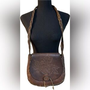 Vintage 1960s/1970s Brown Leather Shoulder Purse